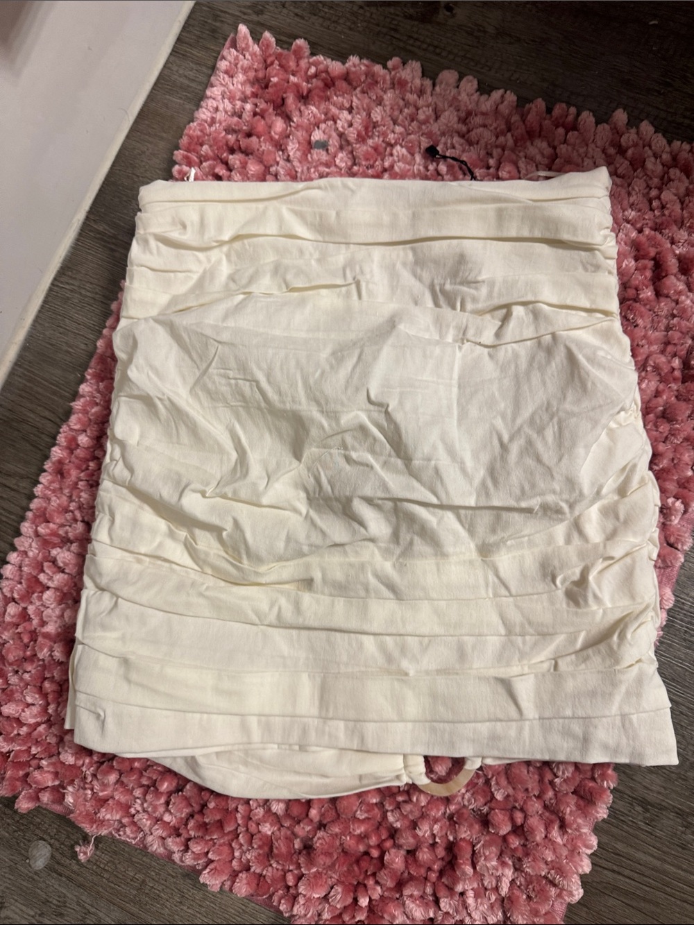 Zara Cream Strapless Ruched Mini